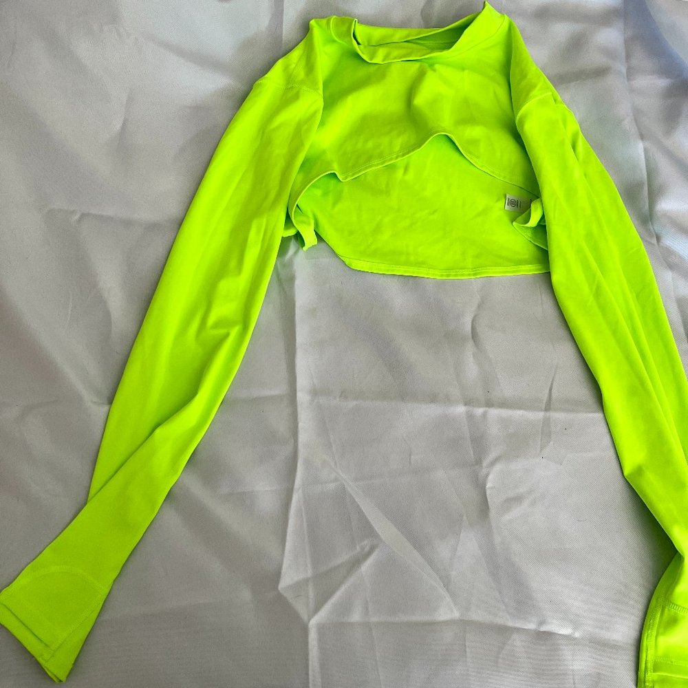 Athleta Neon Green Long Sleeve Crop Top